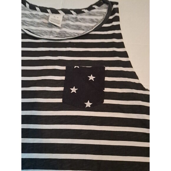 PINK Tank Top M Blk/Wht Strip - Picture 3 of 5